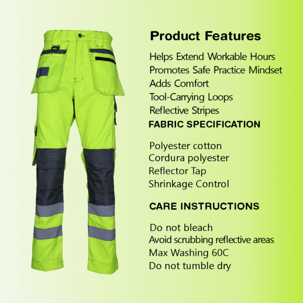 High-Visibility Reflective Cargo Work Pants | Durable, Comfortable & Safety-Enhanced