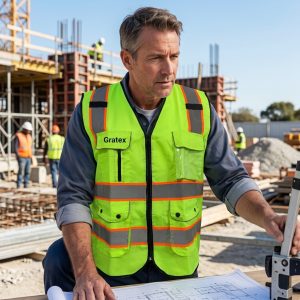 Safety Vest With 2 Tone Reflector Tape Zipper Closer