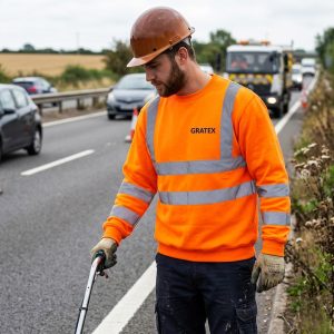 Hi-Viz Long Sleeve Fleece Sweat Shirt With Reflector