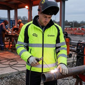 Winter Hi-Viz Safety Jacket With Polyster Lining