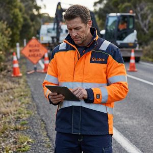 Double Color Winter Hi-Viz Safety Jacket With Quinted Lining