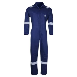 FR Work Wear Coverall With Reflective Tape Cross Zip Pockets