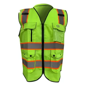 Safety Vest With 2 Tone Reflector Tape Zipper Closer